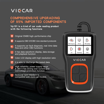 Viecar VP101 Car Code Reader OBD2 Analyzer Diagnostic Scanner - In Car by buy2fix | Online Shopping UK | buy2fix