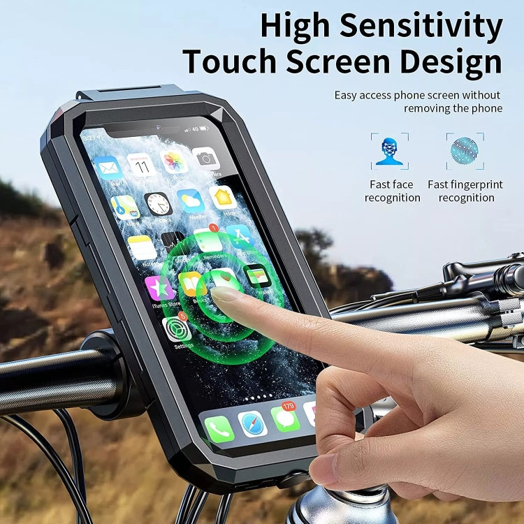 M18S-A1 Motorcycle / Bicycle Handlebar Wireless Charging Waterproof Box Mobile Phone Holder - In Car by buy2fix | Online Shopping UK | buy2fix