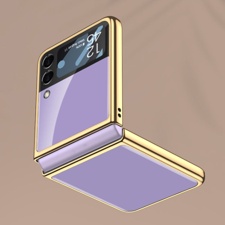 For Samsung Galaxy Z Flip4 GKK Integrated Electroplating Painted Glass Phone Case(Pink Gold) - Galaxy Z Flip4 5G Cases by GKK | Online Shopping UK | buy2fix