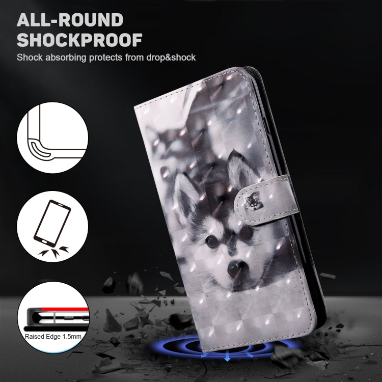 For Honor X8 4G 3D Painted Leather Phone Case(Husky) - Honor Cases by buy2fix | Online Shopping UK | buy2fix