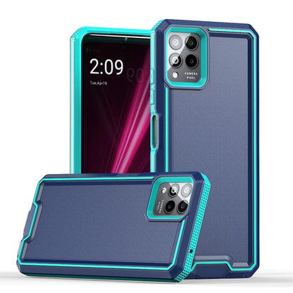 For T-Mobile Revvl 6 Pro 5G Armour Two-color TPU + PC Phone Case(Blue+Sky Blue) - More Brand by buy2fix | Online Shopping UK | buy2fix