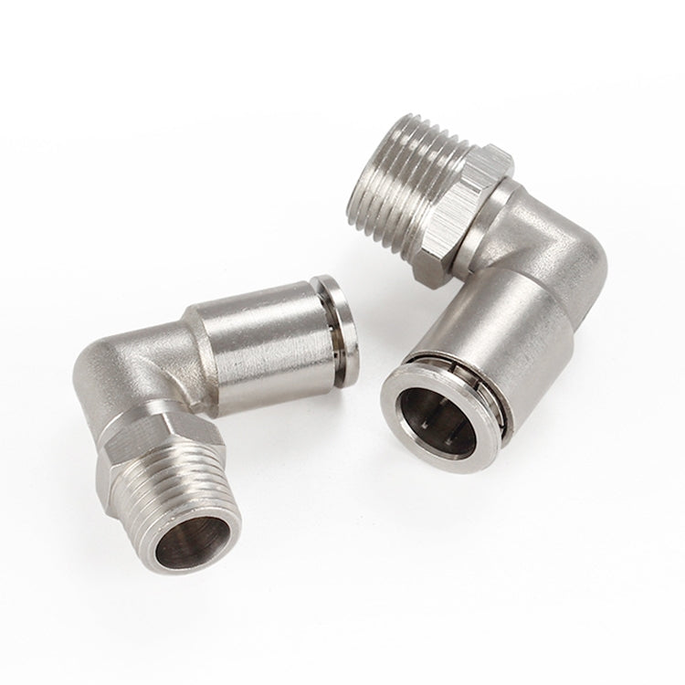 PL16-06 LAIZE Nickel Plated Copper Elbow Male Thread Pneumatic Quick Fitting Connector -  by LAIZE | Online Shopping UK | buy2fix