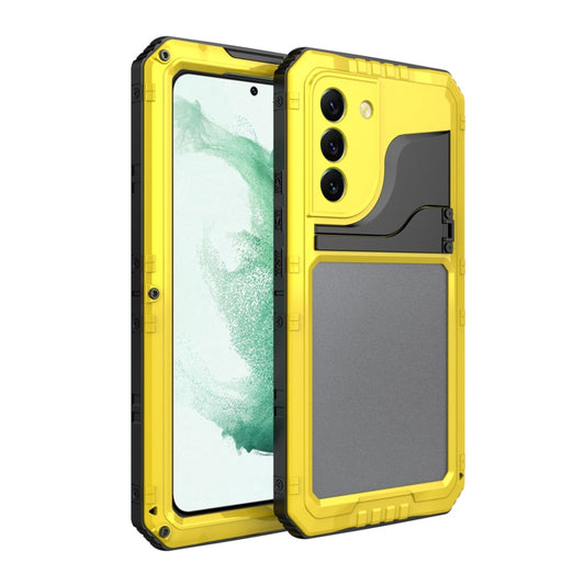For Samsung Galaxy S22 5G Metal + Silicone Phone Case with Screen Protector(Yellow) - Galaxy S22 5G Cases by buy2fix | Online Shopping UK | buy2fix