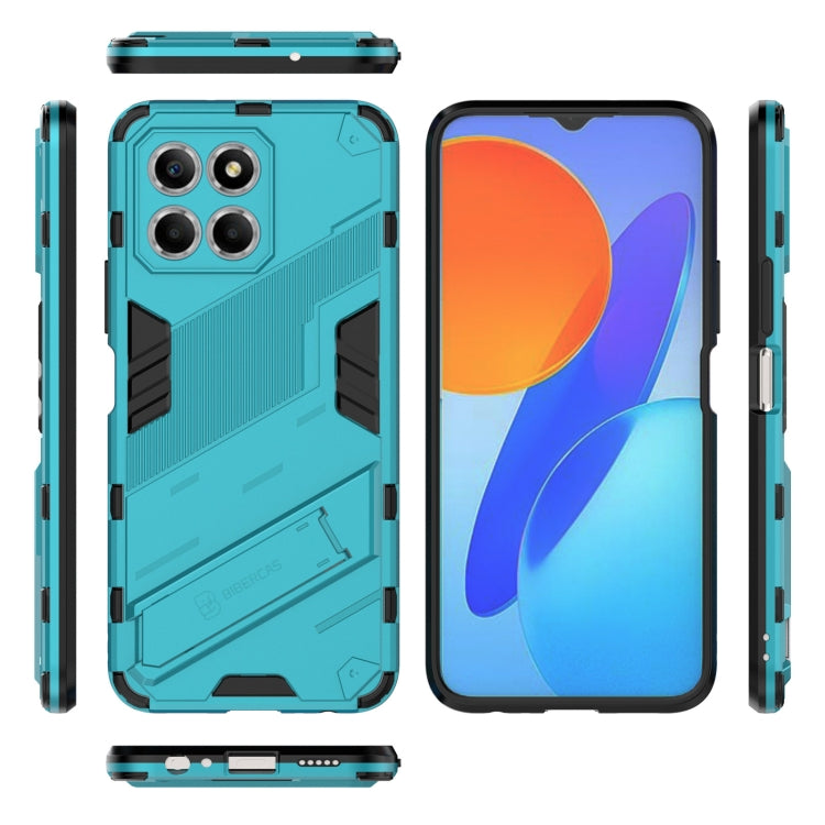 For Honor X8 5G Punk Armor PC + TPU Phone Case with Holder(Blue) - Honor Cases by buy2fix | Online Shopping UK | buy2fix