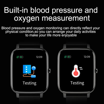 Ochstin 5H80 1.69 inch Square Screen Silicone Strap Heart Rate Blood Oxygen Monitoring Bluetooth Smart Watch(Black+Gold) - Smart Watches by OCHSTIN | Online Shopping UK | buy2fix