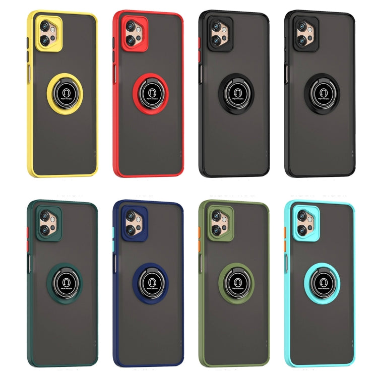 For Motorola Moto G32 Q Shadow 1 Series TPU + PC Phone Case with Ring(Dark Green) - Motorola Cases by buy2fix | Online Shopping UK | buy2fix