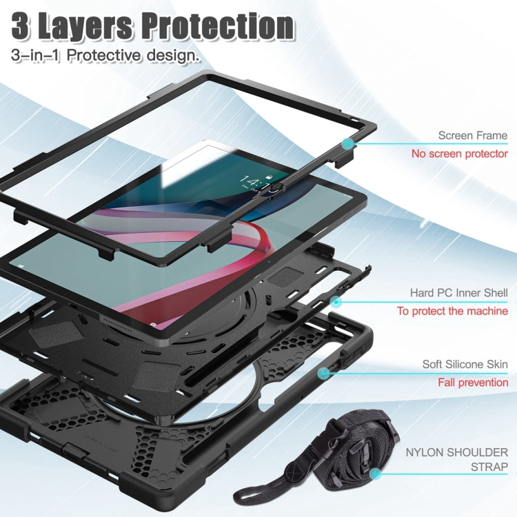 For Lenovo Pad Pro 2022 11.2 inch Silicone + PC Protective Tablet Case(Black) - For Lenovo by buy2fix | Online Shopping UK | buy2fix