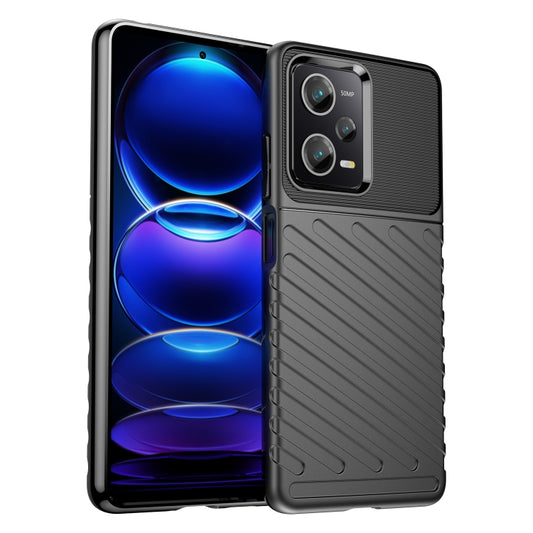 For Xiaomi Redmi Note 12 Pro 5G China Thunderbolt Shockproof TPU Protective Soft Phone Case(Black) - Note 12 Pro Cases by buy2fix | Online Shopping UK | buy2fix