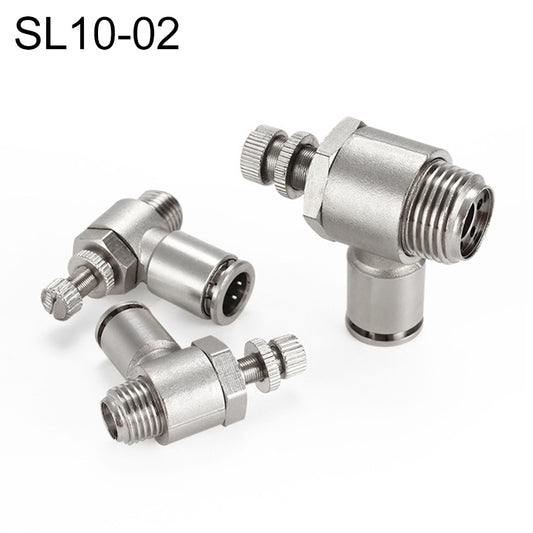 SL10-02 LAIZE Nickel Plated Copper Male Thread Throttle Valve Pneumatic Connector -  by LAIZE | Online Shopping UK | buy2fix
