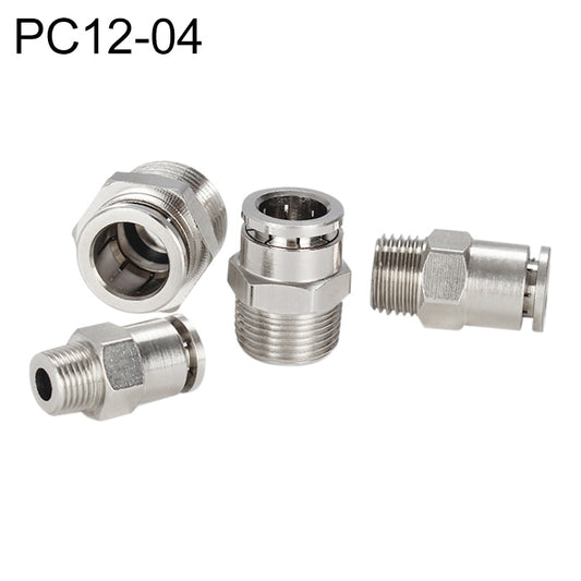 PC12-04 LAIZE Nickel Plated Copper Male Thread Straight Pneumatic Quick Connector -  by LAIZE | Online Shopping UK | buy2fix