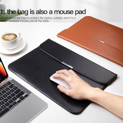 For 13.3 / 13.6 / 14 inch Laptop Ultra-thin Leather Laptop Sleeve(Brown) - 13.3 inch by buy2fix | Online Shopping UK | buy2fix