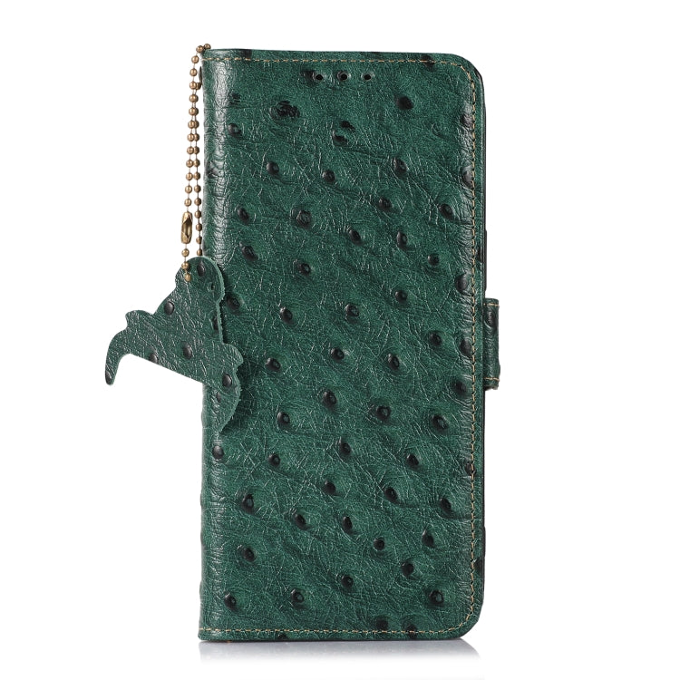 For Samsung Galaxy S23+ 5G Ostrich Pattern Genuine Leather RFID Phone Case(Green) - Galaxy S23+ 5G Cases by buy2fix | Online Shopping UK | buy2fix