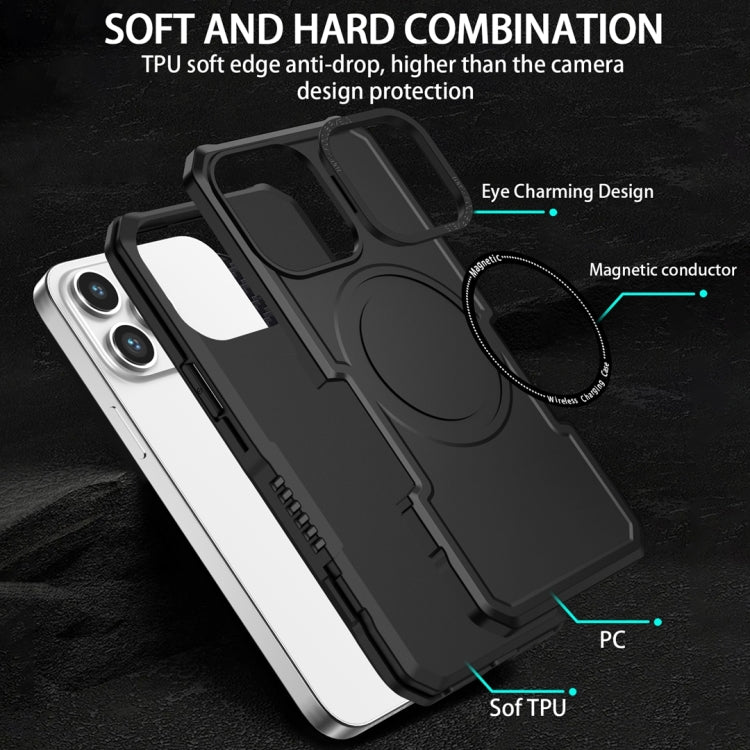 For Samsung Galaxy S21 FE 5G MagSafe Shockproof Armor Phone Case(Black) - Galaxy Phone Cases by buy2fix | Online Shopping UK | buy2fix