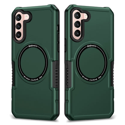 For Samsung Galaxy S21 5G MagSafe Shockproof Armor Phone Case(Dark Green) - Galaxy S21 5G Cases by buy2fix | Online Shopping UK | buy2fix
