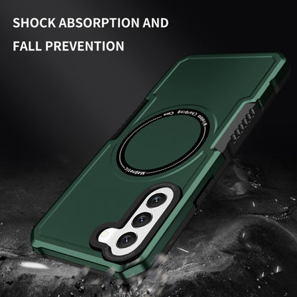 For Samsung Galaxy S22 5G MagSafe Shockproof Armor Phone Case(Dark Green) - Galaxy S22 5G Cases by buy2fix | Online Shopping UK | buy2fix