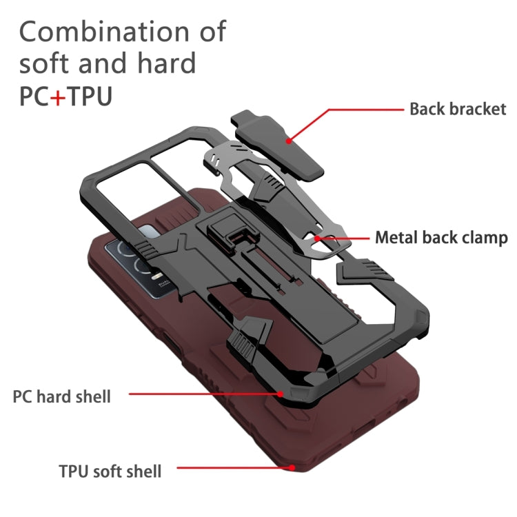 For Samsung Galaxy A14 5G Armor Warrior Shockproof PC + TPU Phone Case(Brown) - Galaxy Phone Cases by buy2fix | Online Shopping UK | buy2fix