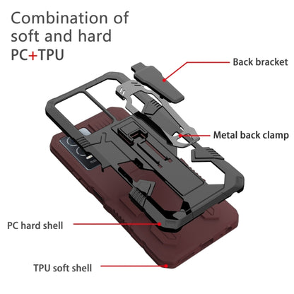 For Samsung Galaxy A14 5G Armor Warrior Shockproof PC + TPU Phone Case(Brown) - Galaxy Phone Cases by buy2fix | Online Shopping UK | buy2fix