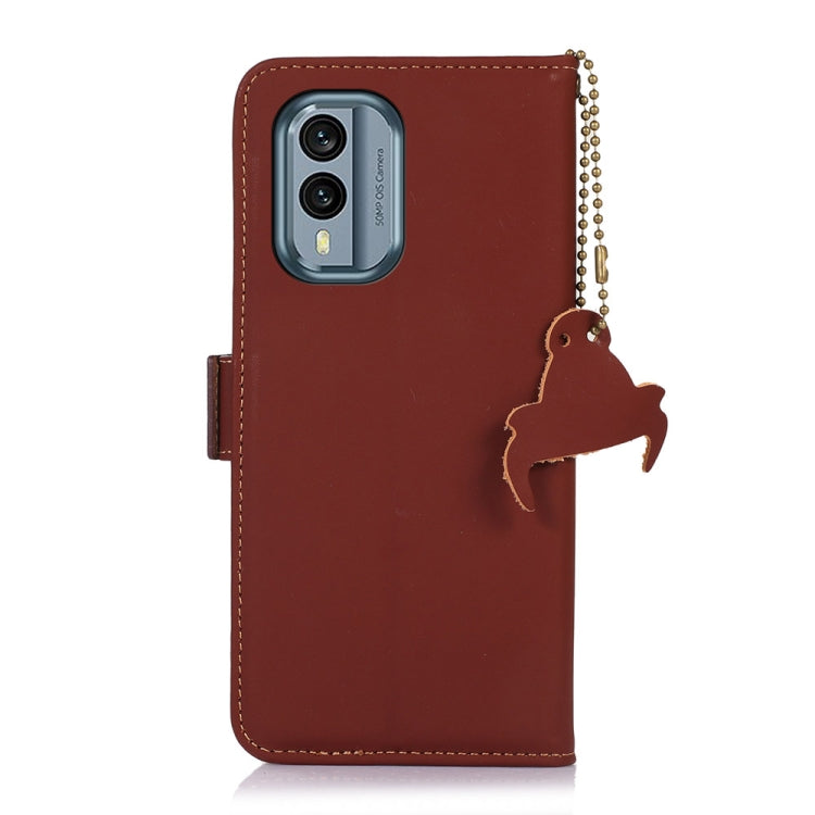 For Nokia X30 5G Genuine Leather Magnetic RFID Leather Phone Case(Coffee) - Nokia Cases by buy2fix | Online Shopping UK | buy2fix