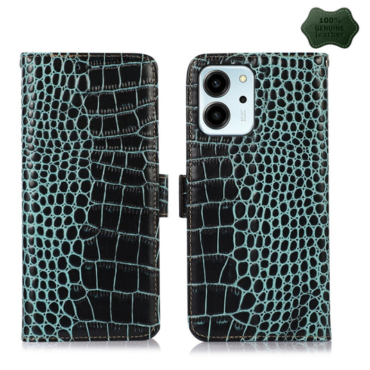 For Honor 80 SE Crocodile Top Layer Cowhide Leather Phone Case(Green) - Honor Cases by buy2fix | Online Shopping UK | buy2fix