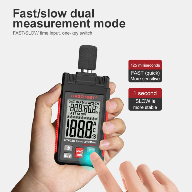 HABOTEST HT602B Multifunctional Digital Display Noise Decibel Tester - Light & Sound Meter by HABOTEST | Online Shopping UK | buy2fix