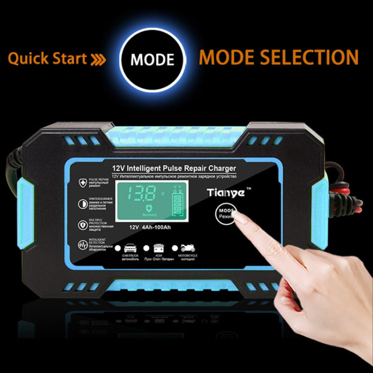 Motorcycle / Car Battery Smart Charger with LCD Creen, Plug Type:US Plug(Blue) - In Car by buy2fix | Online Shopping UK | buy2fix