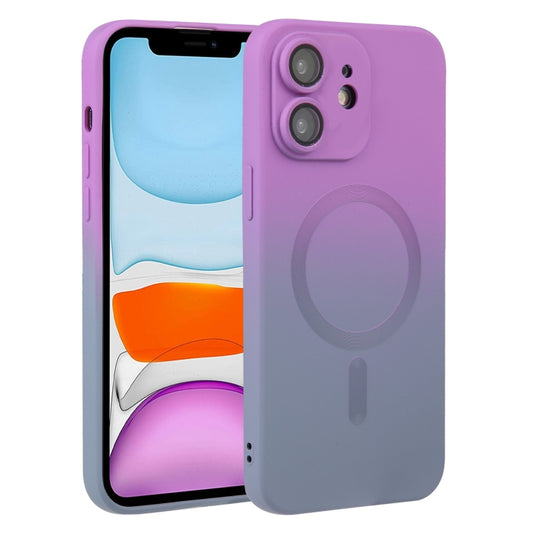 For iPhone 11 Liquid TPU Silicone Gradient MagSafe Phone Case(Purple) - iPhone 11 Cases by buy2fix | Online Shopping UK | buy2fix