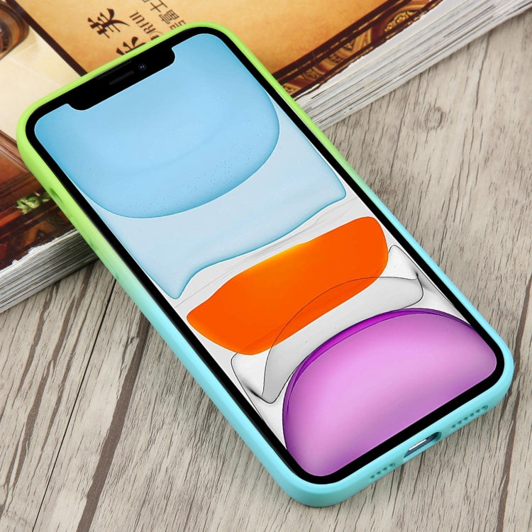 For iPhone 11 Liquid TPU Silicone Gradient MagSafe Phone Case(Cyan Blue) - iPhone 11 Cases by buy2fix | Online Shopping UK | buy2fix