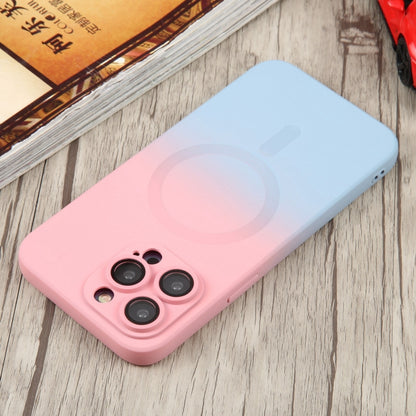 For iPhone 11 Liquid TPU Silicone Gradient MagSafe Phone Case(Pink Blue) - iPhone 11 Cases by buy2fix | Online Shopping UK | buy2fix