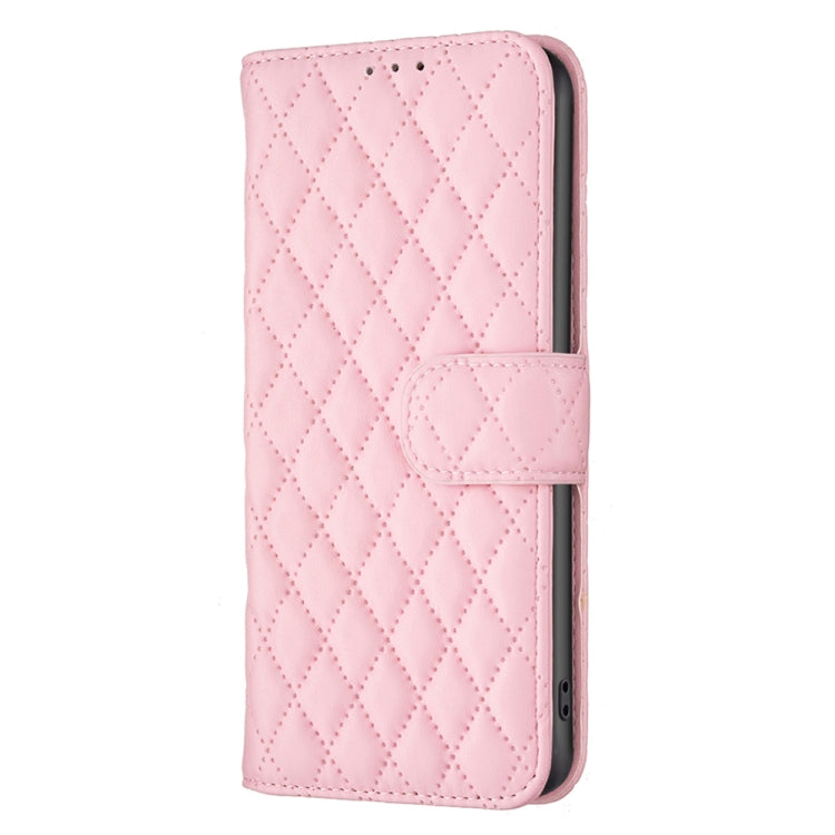 For Motorola Moto G73 5G Diamond Lattice Wallet Leather Flip Phone Case(Pink) - Motorola Cases by buy2fix | Online Shopping UK | buy2fix