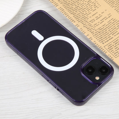 For iPhone 14 GEBEI MagSafe Magnetic Transparent Phone Case (Purple) - iPhone 14 Cases by GEBEI | Online Shopping UK | buy2fix