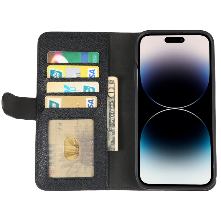 For iPhone 14 Pro GEBEI Top-grain Horizontal Flip Leather Phone Case(Black) - iPhone 14 Pro Cases by GEBEI | Online Shopping UK | buy2fix