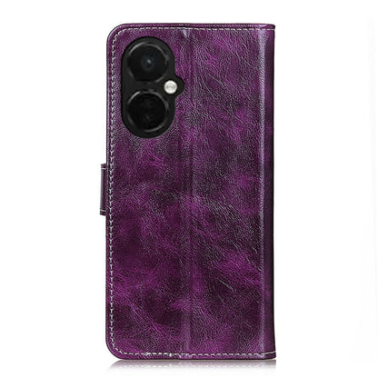 For OnePlus Nord CE 3 Lite Retro Crazy Horse Texture Leather Phone Case(Purple) - OnePlus Cases by buy2fix | Online Shopping UK | buy2fix