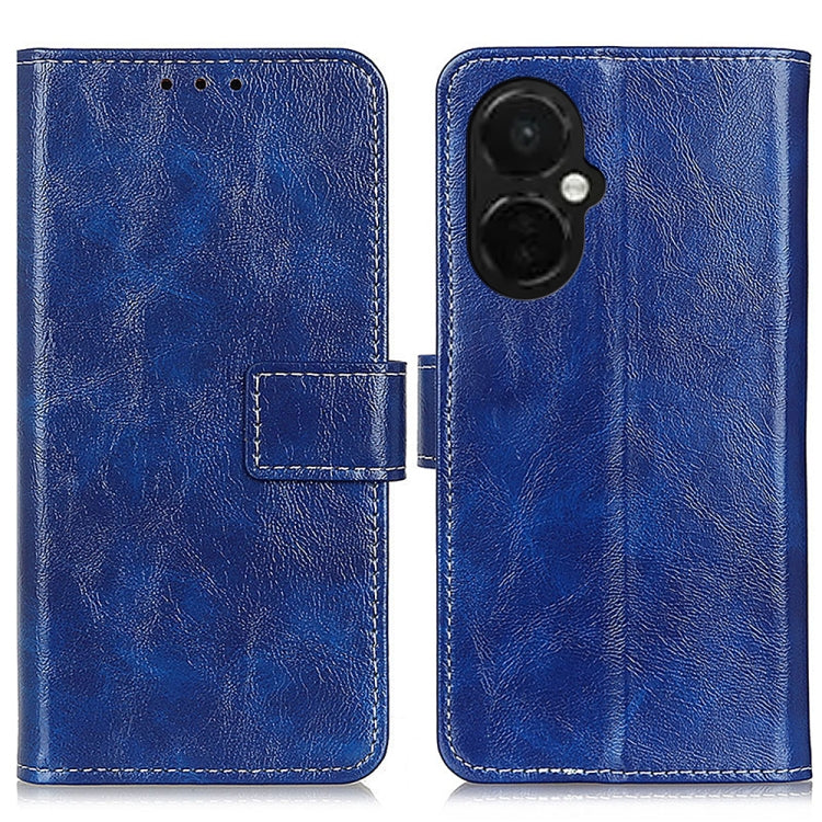 For OnePlus Nord CE 3 Lite Retro Crazy Horse Texture Leather Phone Case(Blue) - OnePlus Cases by buy2fix | Online Shopping UK | buy2fix