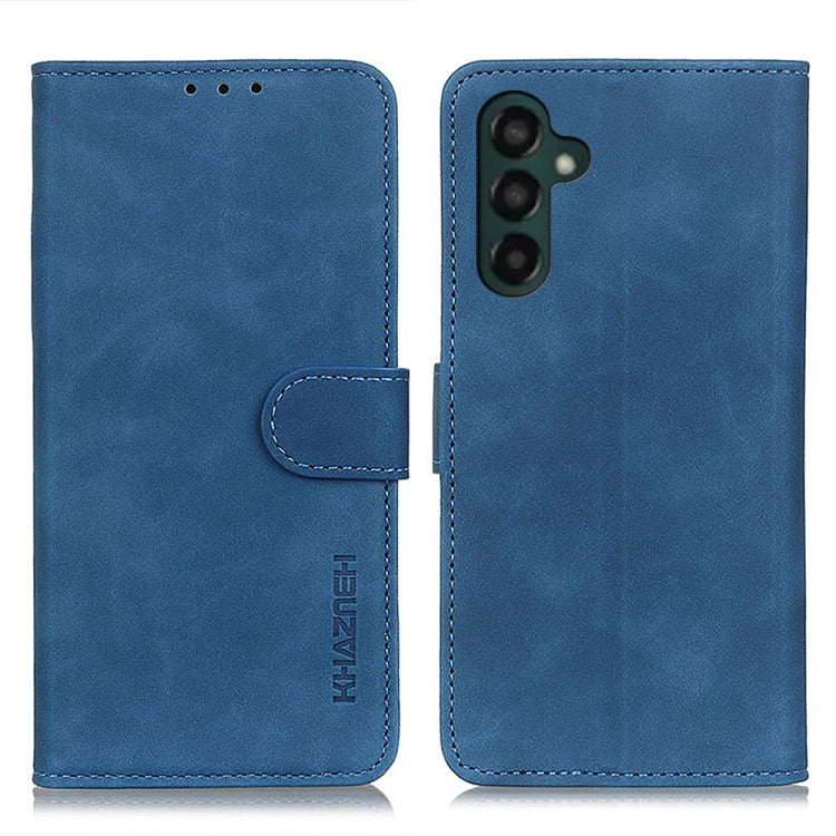 For Samsung Galaxy A24 4G / A25 5G KHAZNEH Retro Texture Flip Leather Phone Case(Blue) - Galaxy Phone Cases by buy2fix | Online Shopping UK | buy2fix