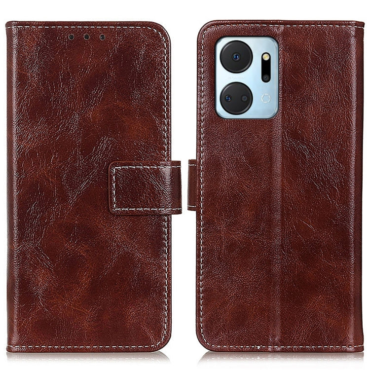 For Honor X7A Retro Crazy Horse Texture Horizontal Flip Leather Phone Case(Brown) - Honor Cases by buy2fix | Online Shopping UK | buy2fix