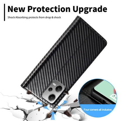 For Xiaomi Poco X5/Redmi Note 12 5G LC.IMEEKE Carbon Fiber Texture Flip Leather Phone Case(Vertical Black) - Xiaomi Cases by LC.IMEEKE | Online Shopping UK | buy2fix