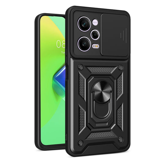 For Xiaomi Redmi Note 12 Pro 5G Sliding Camera Cover Design Phone Case(Black) - Note 12 Pro Cases by buy2fix | Online Shopping UK | buy2fix