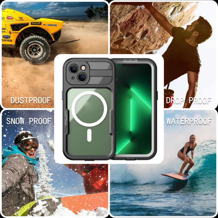 For iPhone 14 RedPepper Ares 360 Full Body Rugged IPX68 Life Waterproof Magsafe Phone Case(Black) - iPhone 14 Cases by RedPepper | Online Shopping UK | buy2fix
