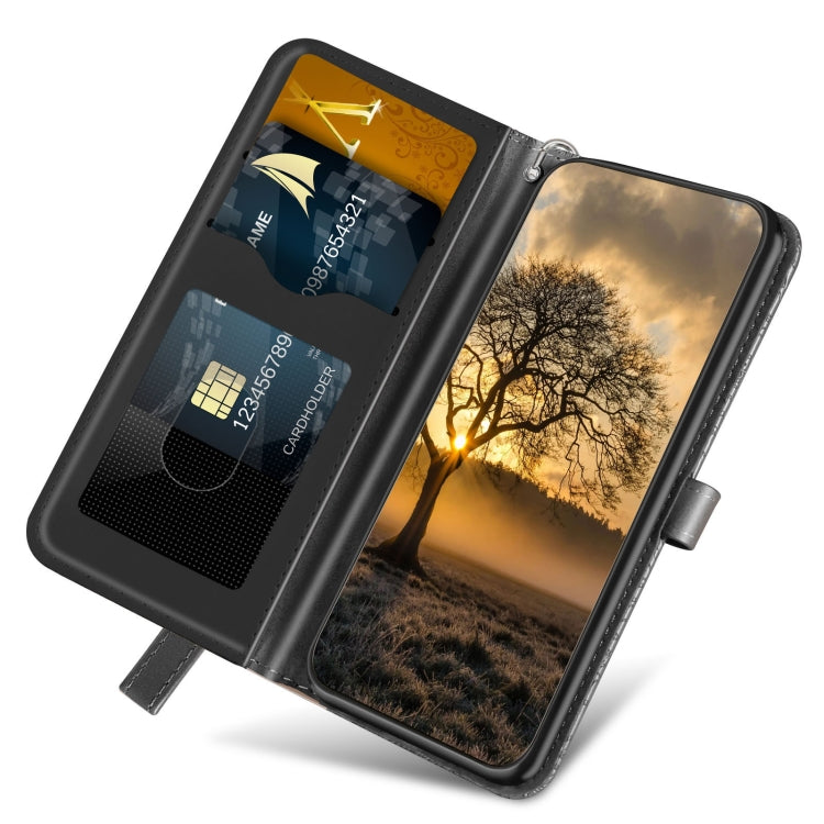 For Xiaomi Poco X5 Pro Life Tree Embossing Pattern Leather Phone Case(Black) - Xiaomi Cases by buy2fix | Online Shopping UK | buy2fix