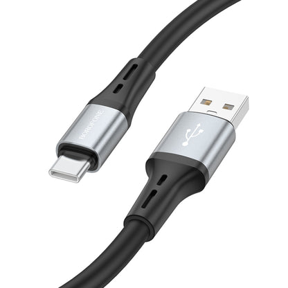 Borofone BX88 USB to Type-C Solid Silicone Charging Data Cable, Length:1m(Black) -  by Borofone | Online Shopping UK | buy2fix