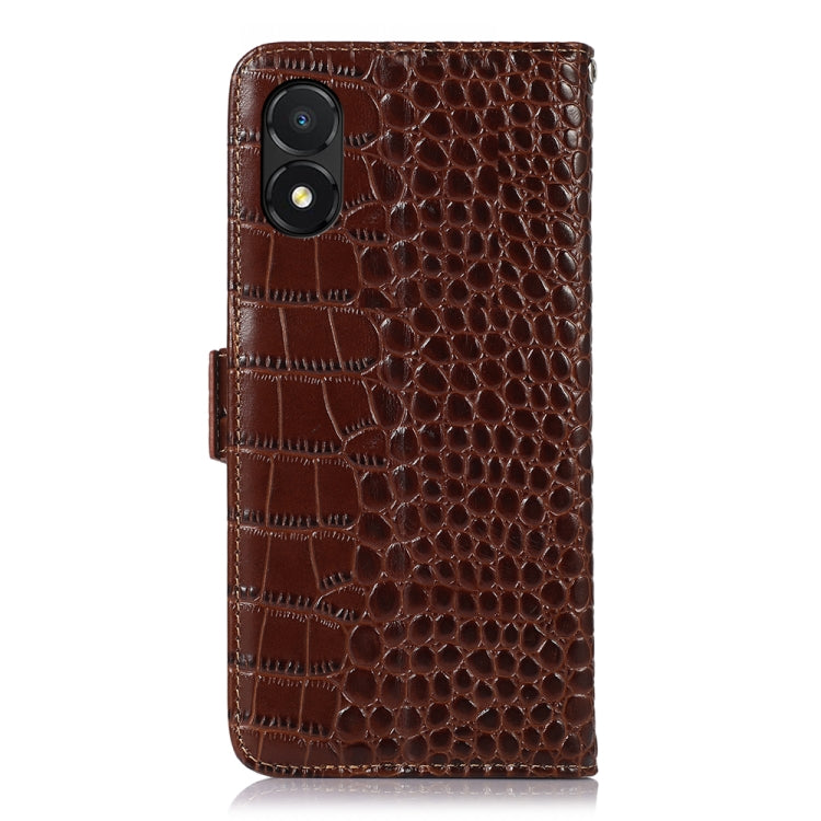 For Honor X5 Crocodile Top Layer Cowhide Leather Phone Case(Brown) - Honor Cases by buy2fix | Online Shopping UK | buy2fix