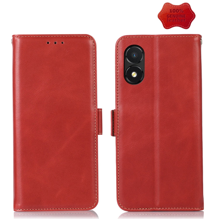 For Honor X5 Crazy Horse Top Layer Cowhide Leather Phone Case(Red) - Honor Cases by buy2fix | Online Shopping UK | buy2fix