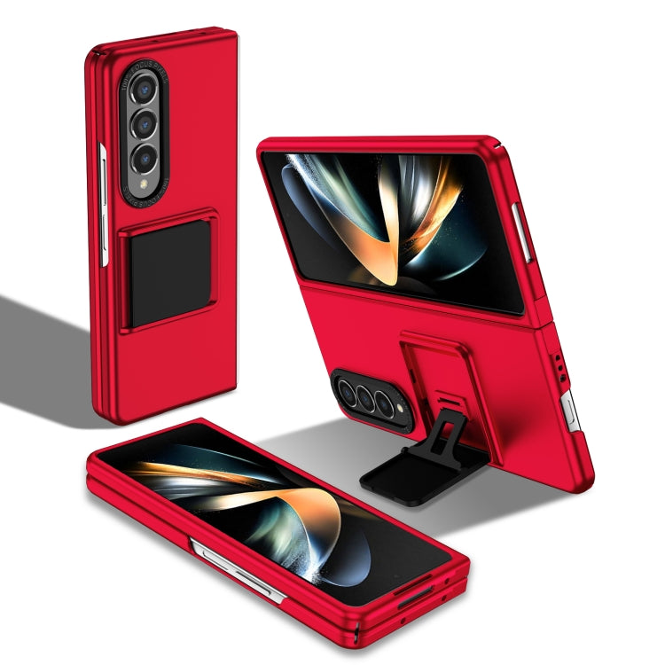 For Samsung Galaxy Z Fold4 5G Three-dimensional Folding Holder PC Phone Case(Red) - Galaxy Z Fold4 5G Cases by buy2fix | Online Shopping UK | buy2fix