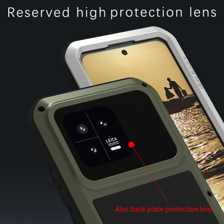 For Xiaomi 13 LOVE MEI Metal Shockproof Life Waterproof Dustproof Phone Case(Silver) - 13 Cases by LOVE MEI | Online Shopping UK | buy2fix