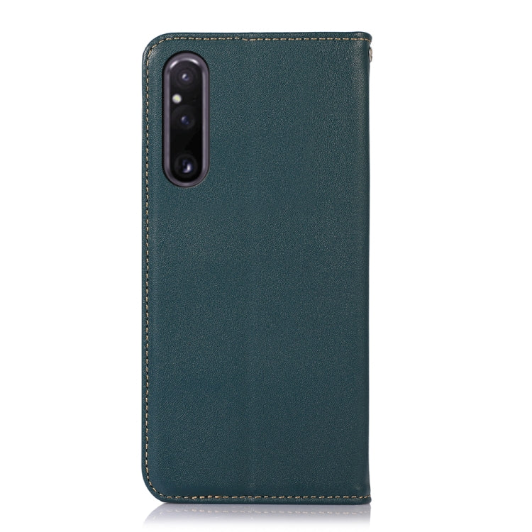 For Sony Xperia 1 V KHAZNEH Nappa Top Layer Cowhide Leather Phone Case(Green) - Sony Cases by buy2fix | Online Shopping UK | buy2fix