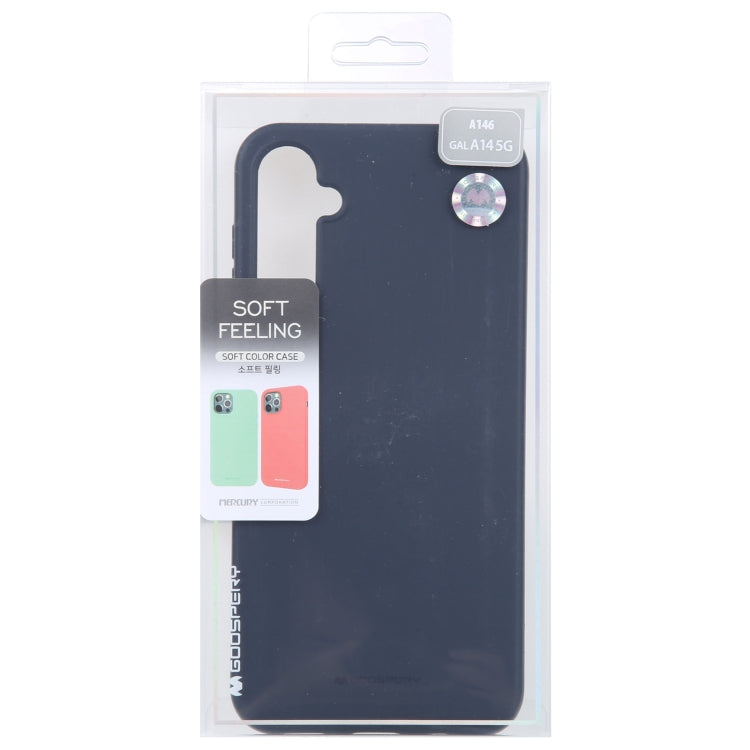 For Samsung Galaxy A14 5G GOOSPERY SOFT FEELING Liquid TPU Soft Phone Case(Dark Blue) - Galaxy Phone Cases by GOOSPERY | Online Shopping UK | buy2fix