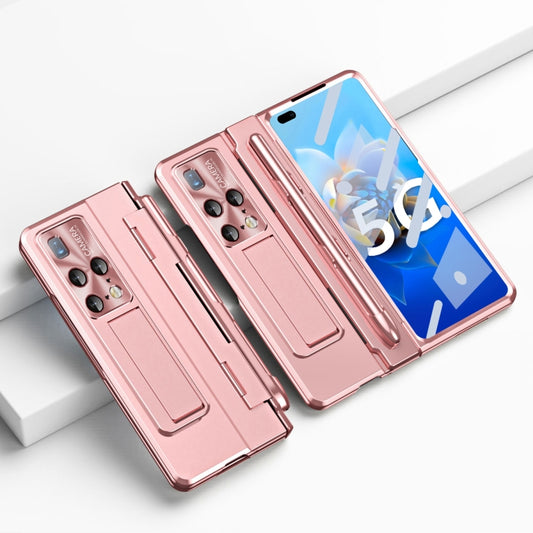 For Huawei Mate X2 Integrated Folding Hinge Phone Case with Stylus(Rose Gold) - Huawei Cases by buy2fix | Online Shopping UK | buy2fix
