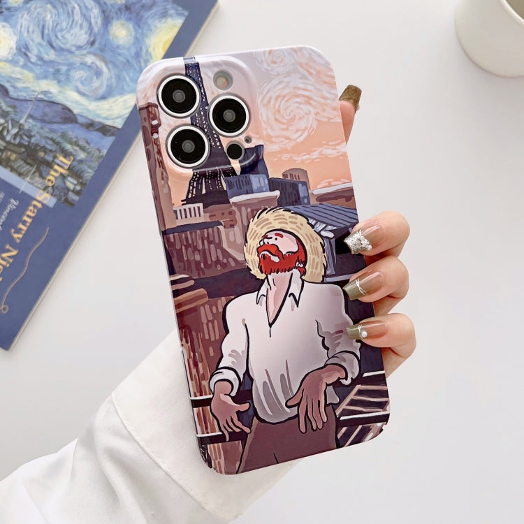 For iPhone 14 Pro Max Precise Hole Oil Painting Glossy PC Phone Case(Tower) - iPhone 14 Pro Max Cases by buy2fix | Online Shopping UK | buy2fix