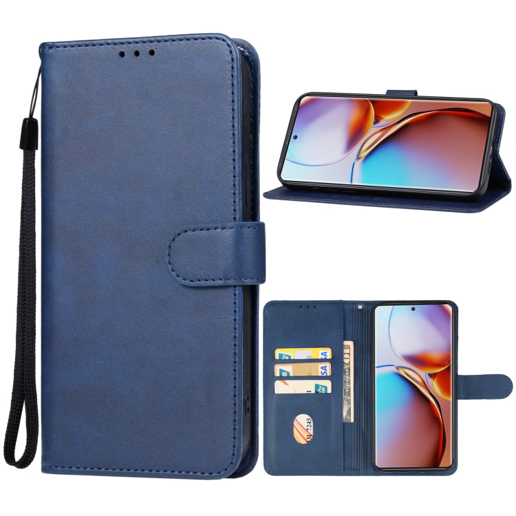 For Motorola Edge 40 Leather Phone Case(Blue) -  by buy2fix | Online Shopping UK | buy2fix