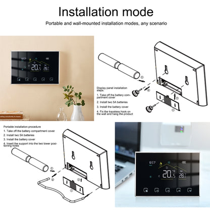 BHT-8000RF-VA- GBCW Wireless Smart LED Screen Thermostat With WiFi, Specification:Electric Boiler Heating - Consumer Electronics by buy2fix | Online Shopping UK | buy2fix